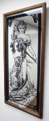 Art Nouveau style wall mirror printed with Maiden after Mucha,