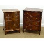 Small reproduction mahogany chest, four drawers, turned supports (W56cm, H71cm,