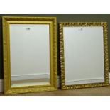 Two gilt framed bevel edge mirrors, W52cm,