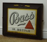 Mid 20th century oak framed 'Bass & Co Ltd' mirror, W57cm,