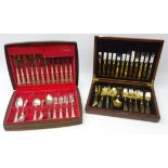 Delphi gold-plated canteen of cutlery,