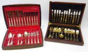 Delphi gold-plated canteen of cutlery,