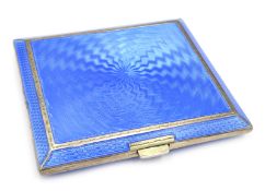 Art Deco silver gilt and guilloche enamel cigarette case, makers mark R.