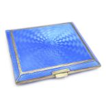 Art Deco silver gilt and guilloche enamel cigarette case, makers mark R.