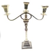 Silver three light candelabra by Britton, Gould & Co, Birmingham 1936,