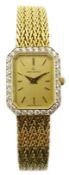 Jean Lassale 14kt gold bracelet wristwatch diamond bezel Condition Report