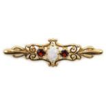 9ct gold opal and garnet brooch, stamped 375 Condition Report Approx 2.