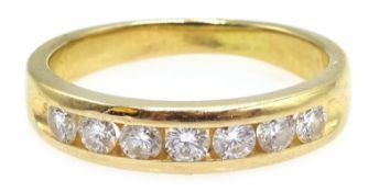 Diamond channel set half eternity ring stamped 14k Condition Report size I 2.