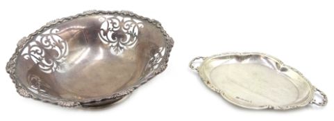 Silver bon bon dish with pierced decoration by Josiah Williams & Co,