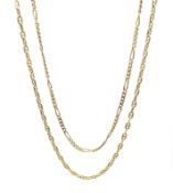 Two 9ct gold fancy link chain necklaces, hallmarked Condition Report 8.