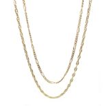 Two 9ct gold fancy link chain necklaces, hallmarked Condition Report 8.