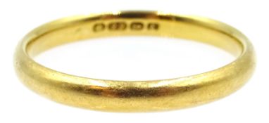 22ct gold wedding band, approx 2.6gm Condition Report size L-M<a href='//www.
