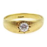 Gold single stone diamond ring, stamped 18ct Condition Report Approx 3.