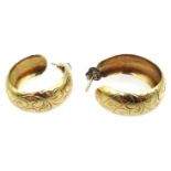 Pair of 9ct gold hoop earrings, hallmarked Condition Report Approx 4.