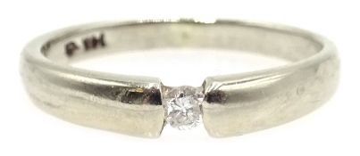 Single stone diamond white gold ring stamped 14k Condition Report size J 2gm<a