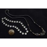 French jet and vulcanite bead necklace,