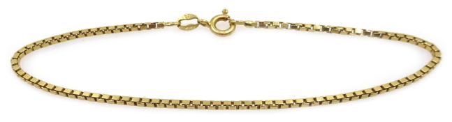 18ct gold box chain link bracelet, stamped 750 Condition Report Approx 3.