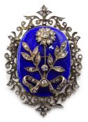 Victorian diamond and enamel pendant/brooch,