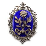 Victorian diamond and enamel pendant/brooch,