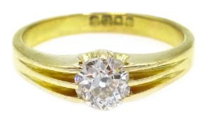 18ct gold single stone old cut diamond ring London 1900 approx 0.