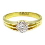 18ct gold single stone old cut diamond ring London 1900 approx 0.