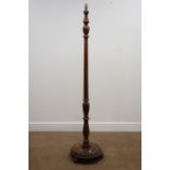 Early 20th century turned oak standard lamp,