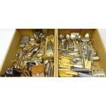 Victorian and later flatware including mother-of-pearl handled fruit knives and forks,