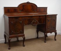 Early 20th century figured mahogany inverted break front sideboard,