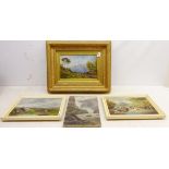 Highland Landscapes, four 19th century oils on canvas signed and dated 1879 by J W Bibbs max 18.