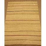Kilim natural ground rug with striped field,