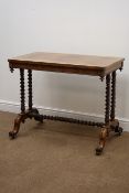 Regency rosewood rectangular centre table, barley twist supports joined by single stretcher,