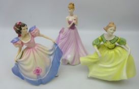 Two Coalport figurines;