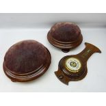 Pair of Victorian mahogany footstools on bun feet,