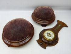 Pair of Victorian mahogany footstools on bun feet,