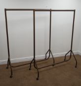 Pair metal garment hanging rails on castors, W120cm,