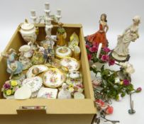 Royal Crown Derby Posies ceramics, Continental porcelain candelabra,