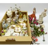 Royal Crown Derby Posies ceramics, Continental porcelain candelabra,