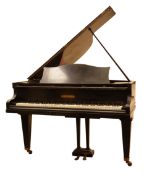 Early 20th century Bechstein model L ebonised baby grand piano, iron framed and overstrung movement,