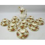 Royal Albert Old Country Rose Coffee service for eight