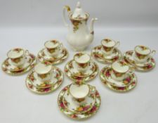 Royal Albert Old Country Rose Coffee service for eight