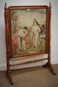 Victorian mahogany fire screen,