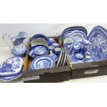 Victorian and later blue and white ceramics incl.