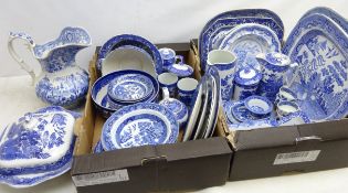 Victorian and later blue and white ceramics incl.