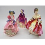 Three Royal Doulton figures 'Sweet Anne',