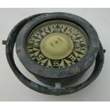 Brass cased ships compass, stamped Cook,