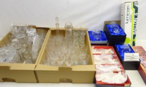 Quantity of glassware including four 19th century drinking glasses, two Waterford crystal tumblers,