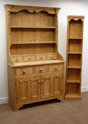Traditional pine dresser with twin shelf back ,