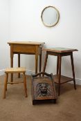 Vintage school desk with one stool (W63cm, H79cm, D50cm) a tile top table,