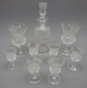 Edinburgh Crystal part suite of 'Thistle' pattern glassware comprising, liqueur decanter,