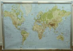 Ikea 'Premiar' world map canvas print with metal frame,